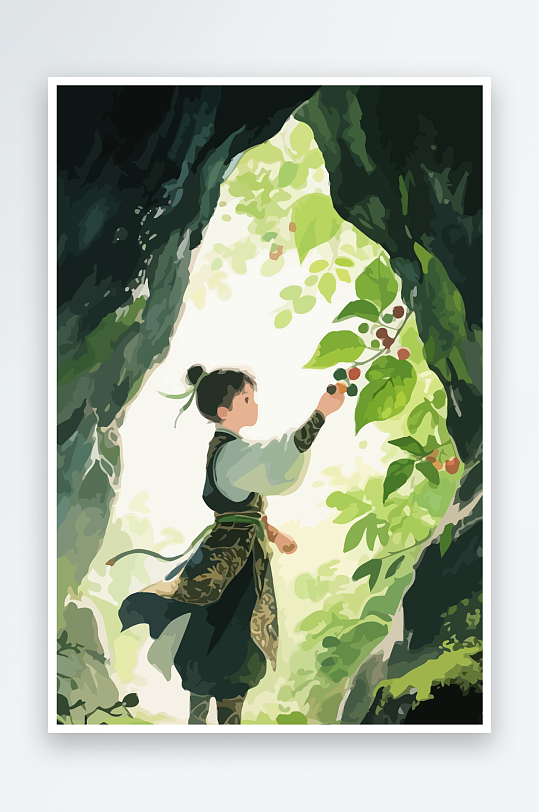 Q版卡通古风大侠插画元素-众图网