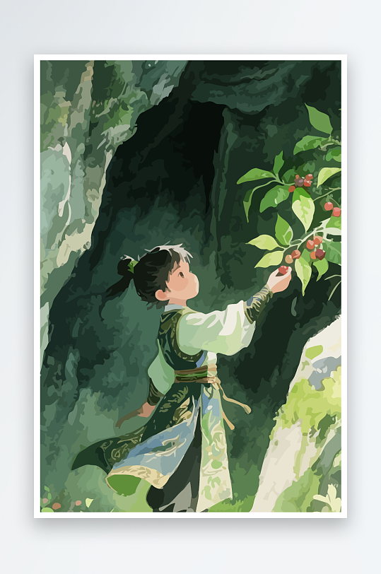 Q版卡通古风大侠插画-众图网