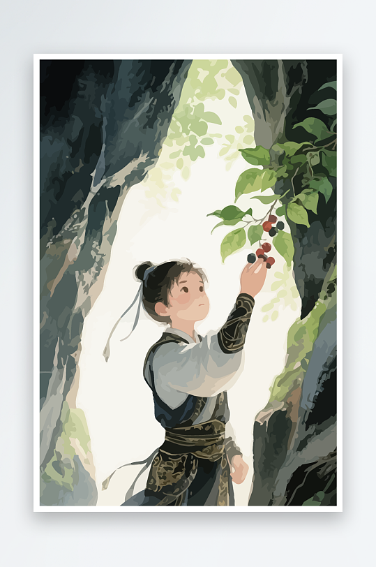 Q版卡通古风大侠插画-众图网