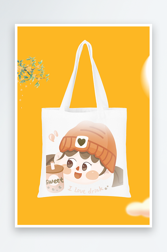 可爱卡通图案环保袋设计-众图网