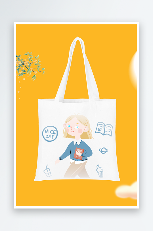 可爱卡通图案环保袋设计-众图网