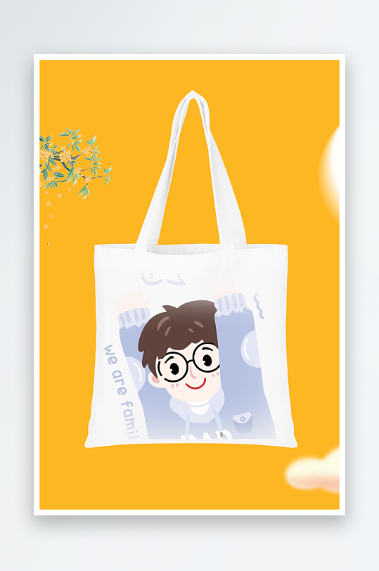 创意卡通图案环保袋设计-众图网