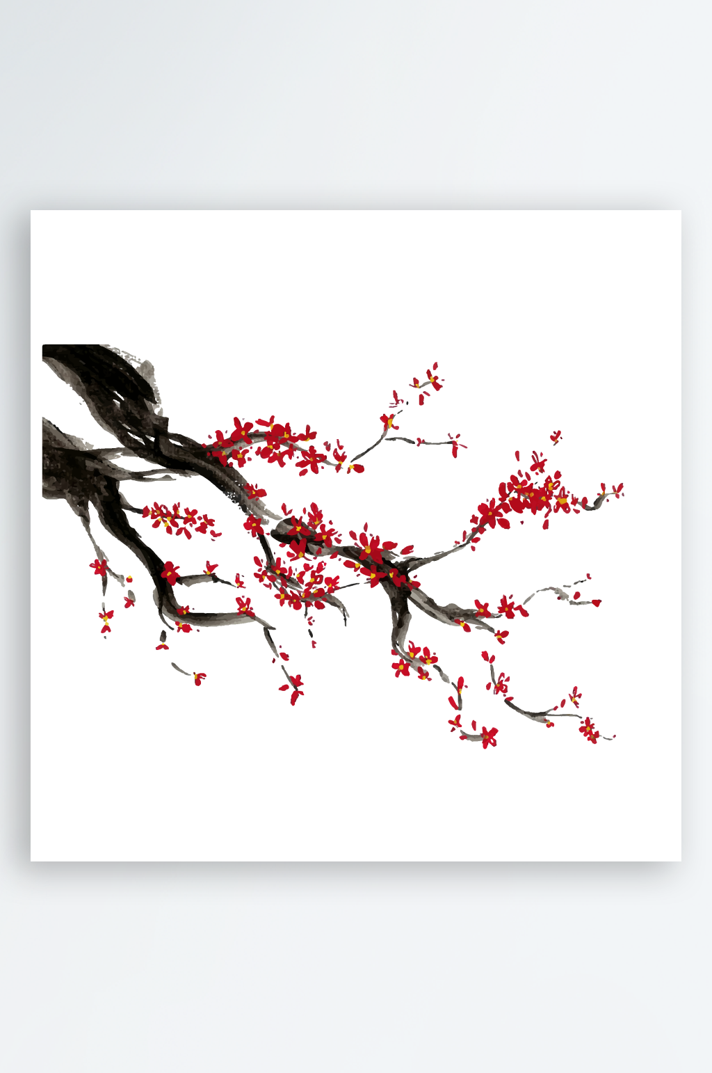 冬梅美丽红色梅花素材素材