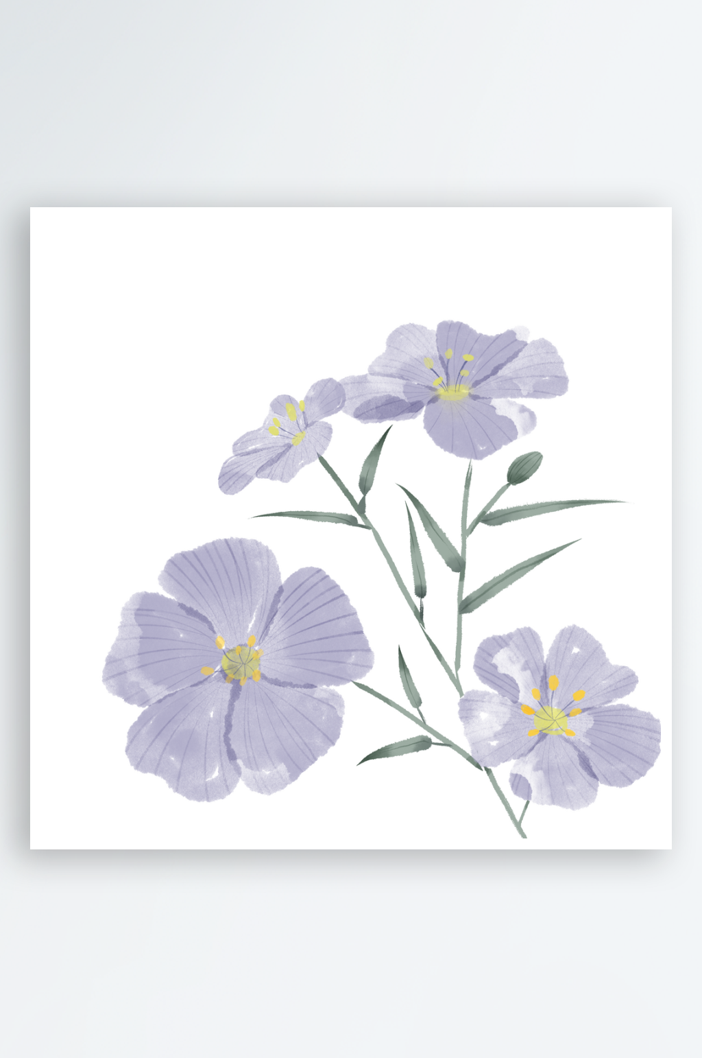 美丽水墨菊花花朵古风素材素材