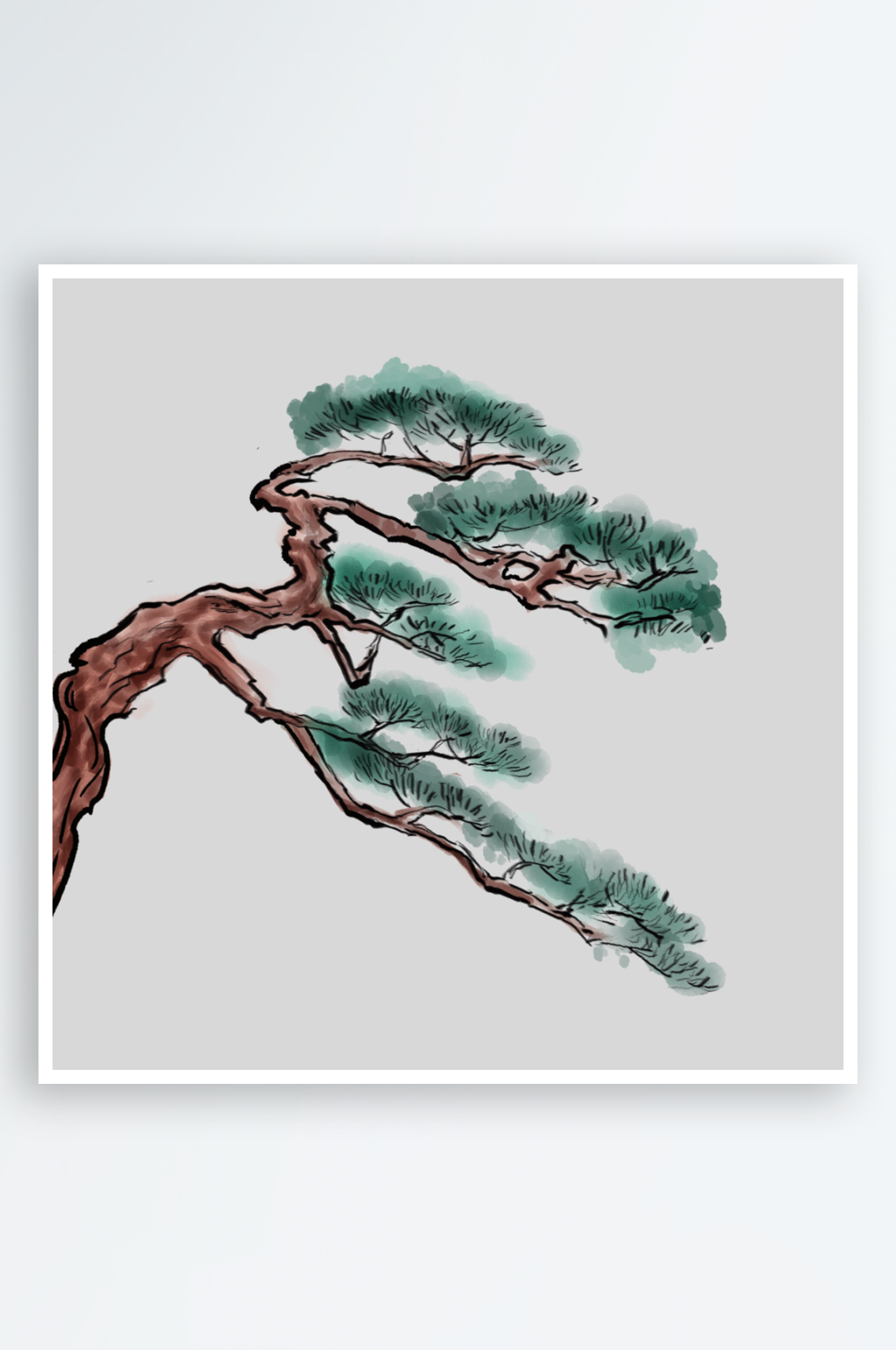 美丽水松柏古风素材素材