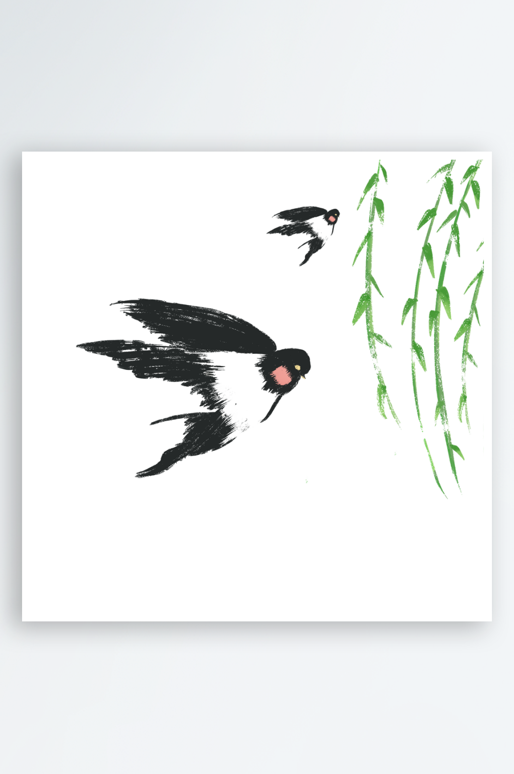 水墨燕子古风素材素材