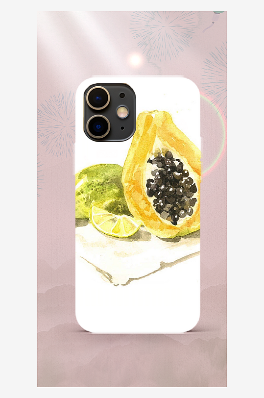 彩色蔬菜图案手机壳设计-众图网