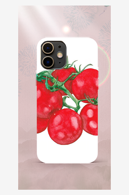 彩色蔬菜图案手机壳设计-众图网