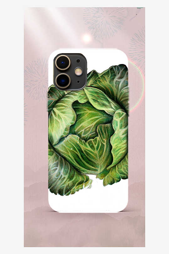 彩色蔬菜图案手机壳设计-众图网