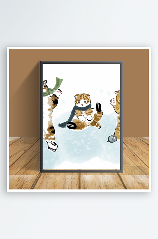 美丽猫咪主题客厅摆件-众图网