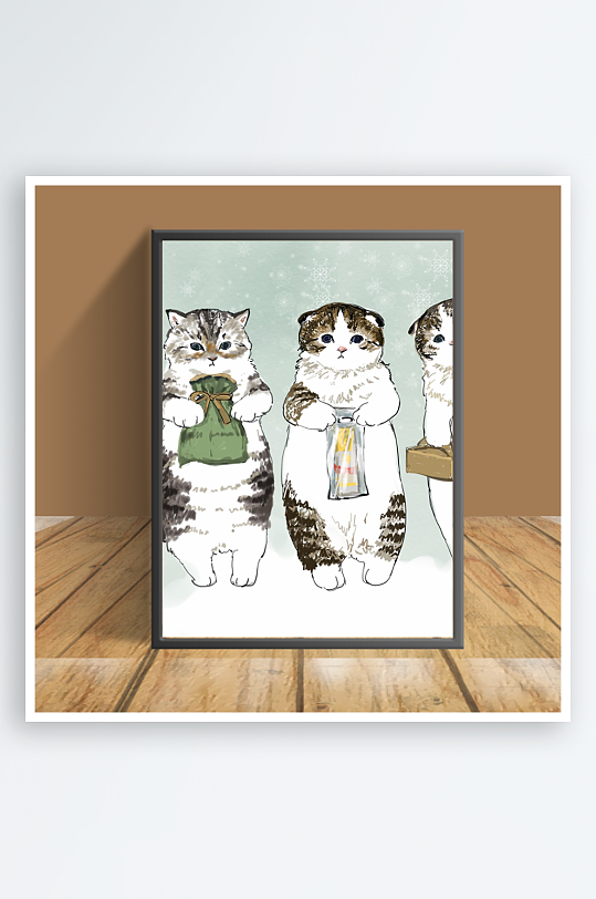 猫咪主题客厅摆件-众图网