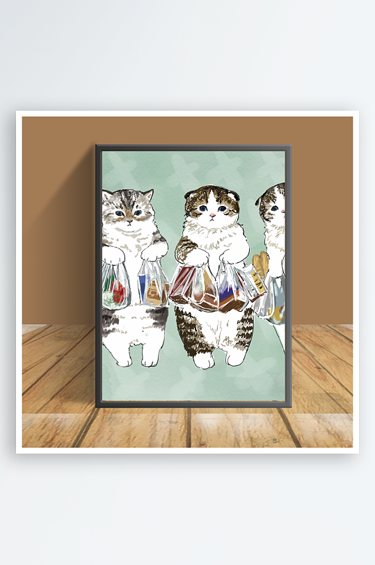 猫咪主题客厅摆件-众图网