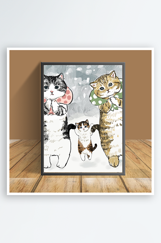 猫咪主题客厅摆件-众图网