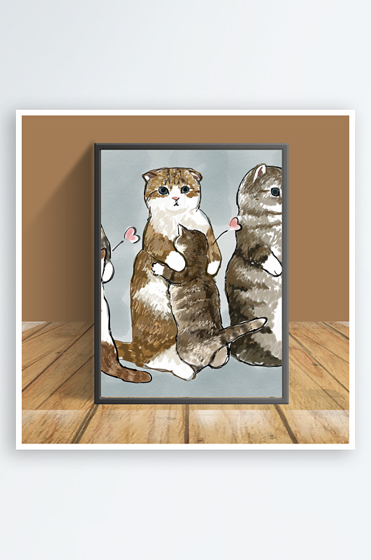 猫咪主题客厅摆件-众图网