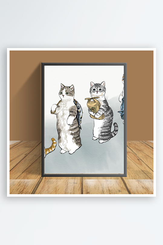 美丽猫咪主题客厅摆件-众图网