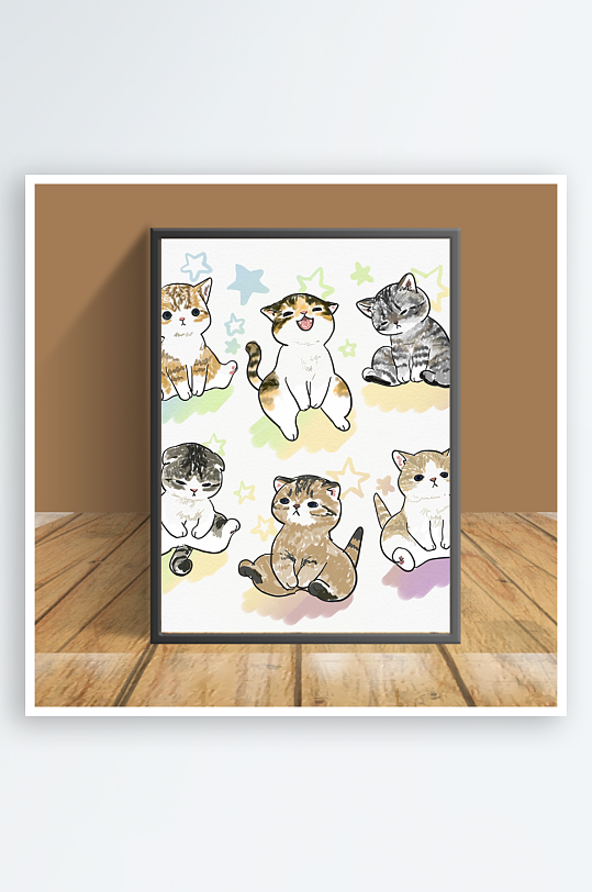 美丽猫咪主题客厅摆件-众图网