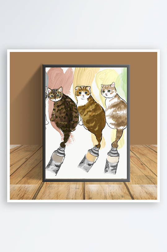 美丽猫咪主题客厅摆件-众图网