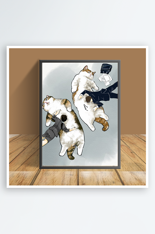 美丽猫咪主题客厅摆件-众图网