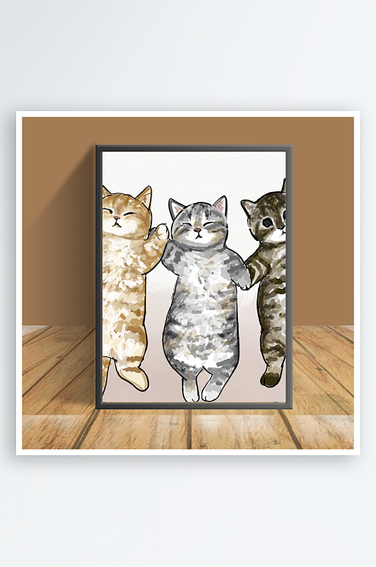 美丽猫咪主题客厅摆件-众图网