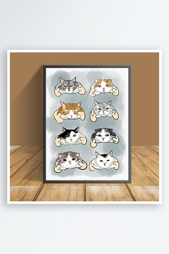 美丽猫咪主题客厅摆件-众图网