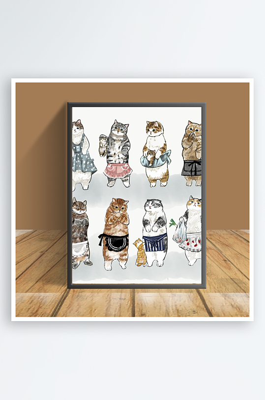 美丽猫咪主题客厅摆件-众图网