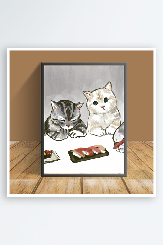 美丽猫咪主题客厅摆件-众图网