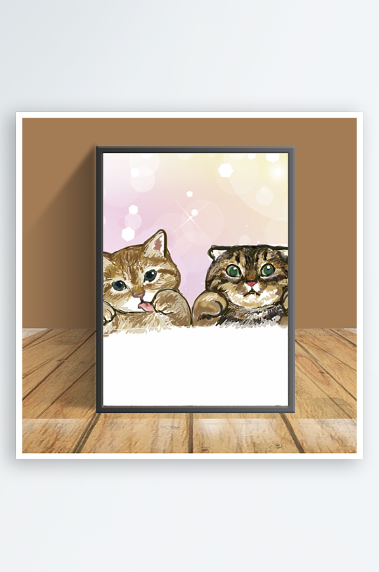 美丽猫咪主题客厅摆件-众图网