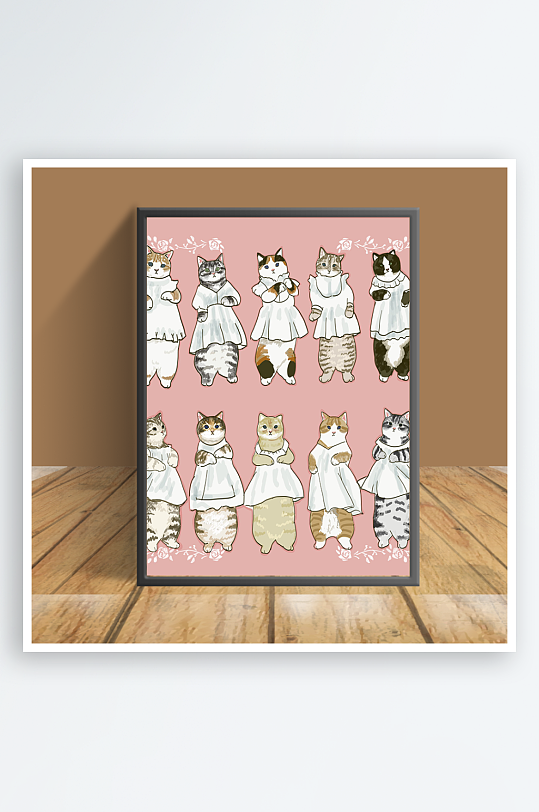 美丽猫咪主题客厅摆件-众图网