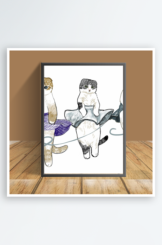 美丽猫咪主题客厅摆件-众图网