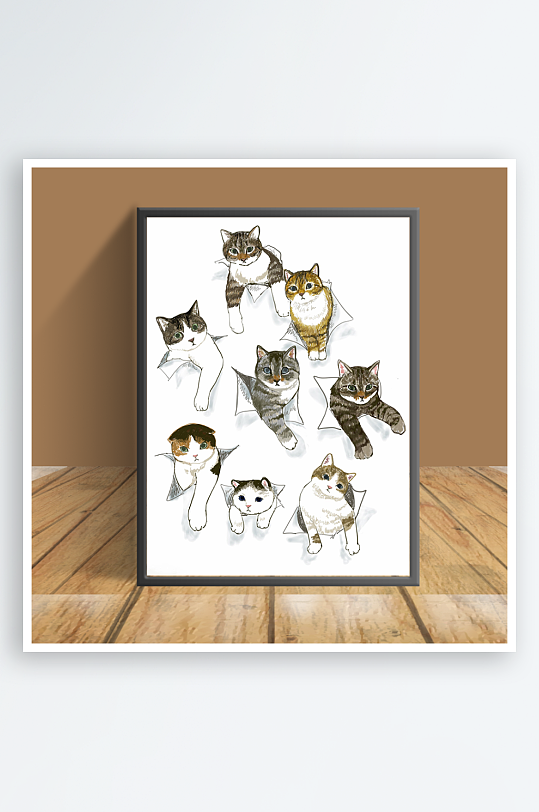 猫咪主题客厅摆件-众图网