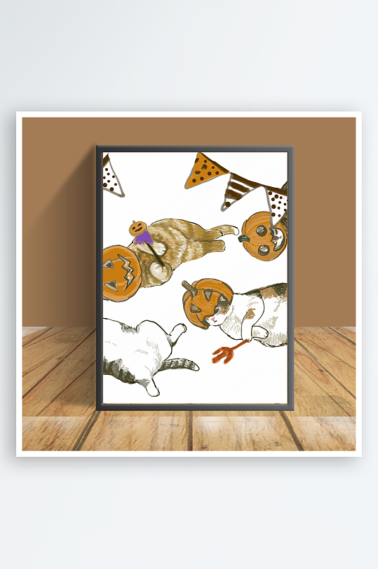 猫咪主题客厅摆件-众图网