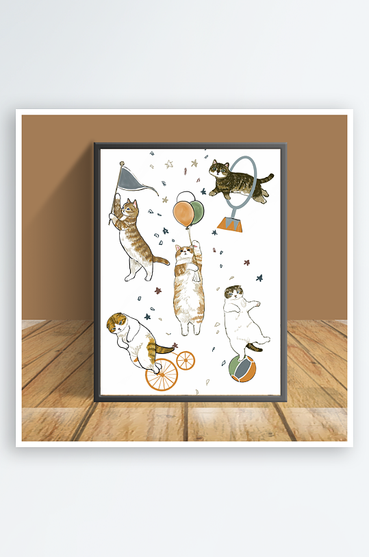 猫咪主题客厅摆件-众图网