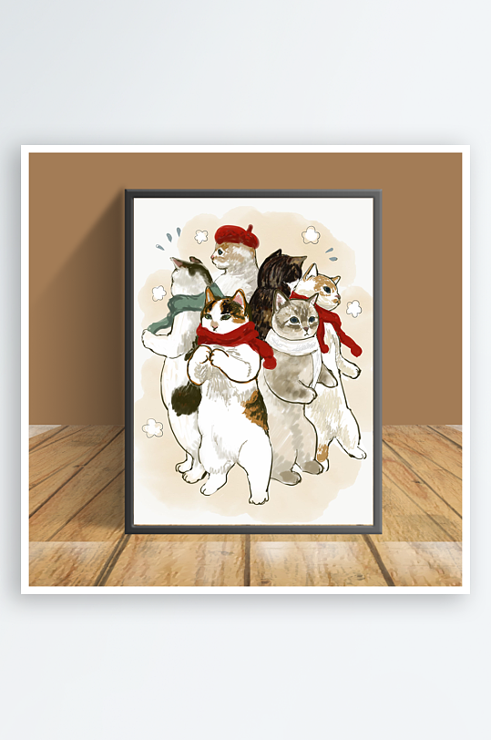 猫咪主题客厅摆件-众图网