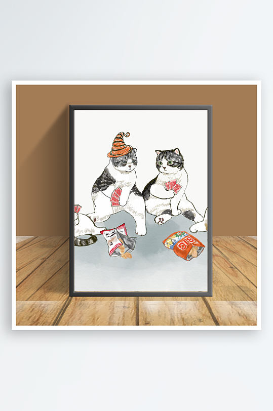 猫咪主题客厅摆件-众图网