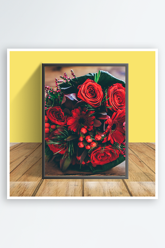 鲜艳花朵图案客厅摆件设计-众图网