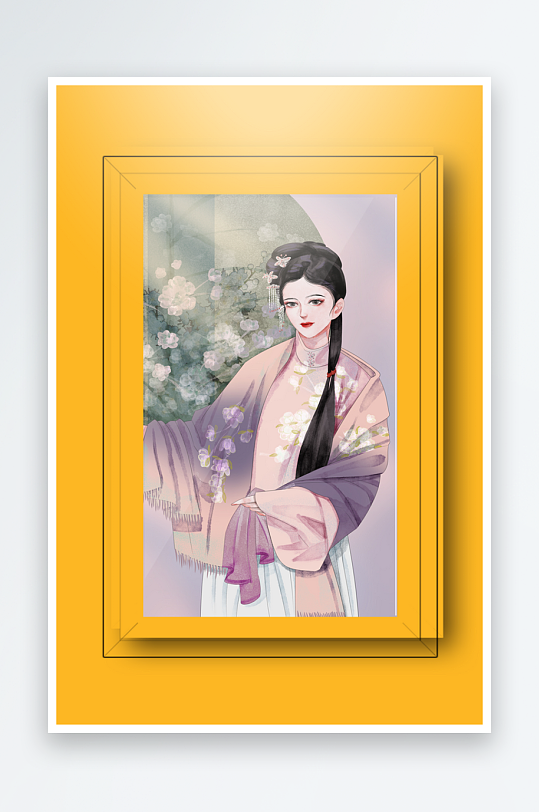 古风美女装饰画设计-众图网