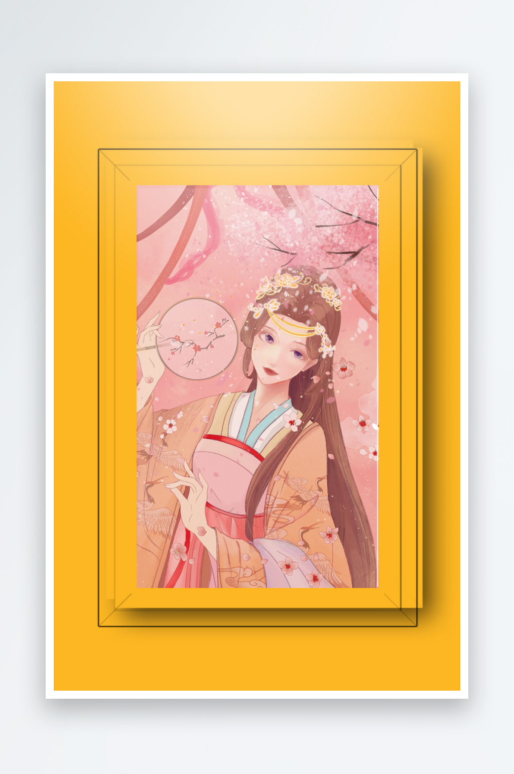 创意古风美女装饰画设计素材