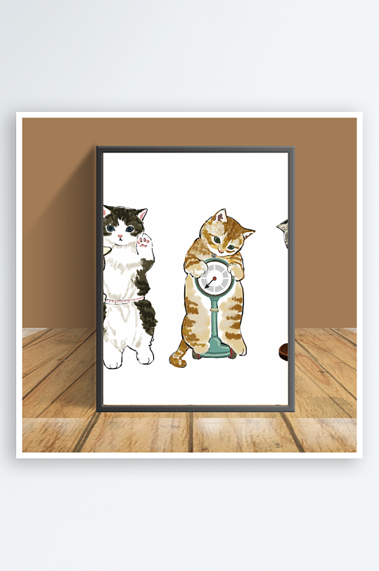 创意美丽猫咪图片客厅摆件-众图网