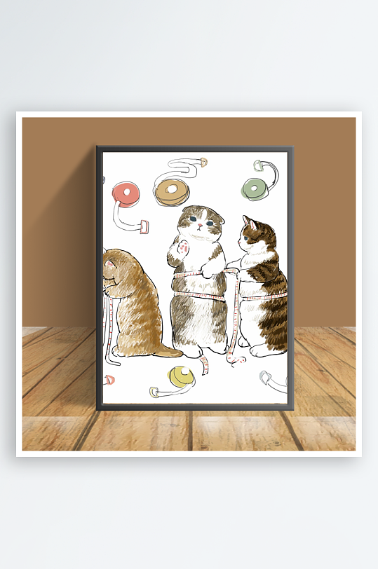 创意美丽猫咪图片客厅摆件-众图网