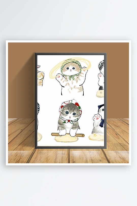 创意美丽猫咪图片客厅摆件-众图网