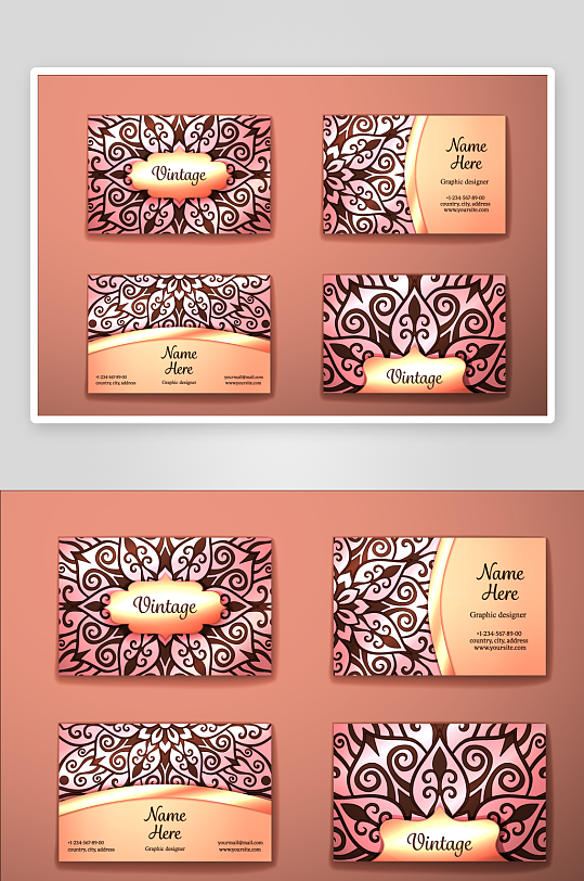 高档艺术名片设计模版-众图网