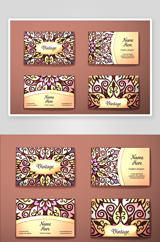 高档艺术名片设计模版-众图网