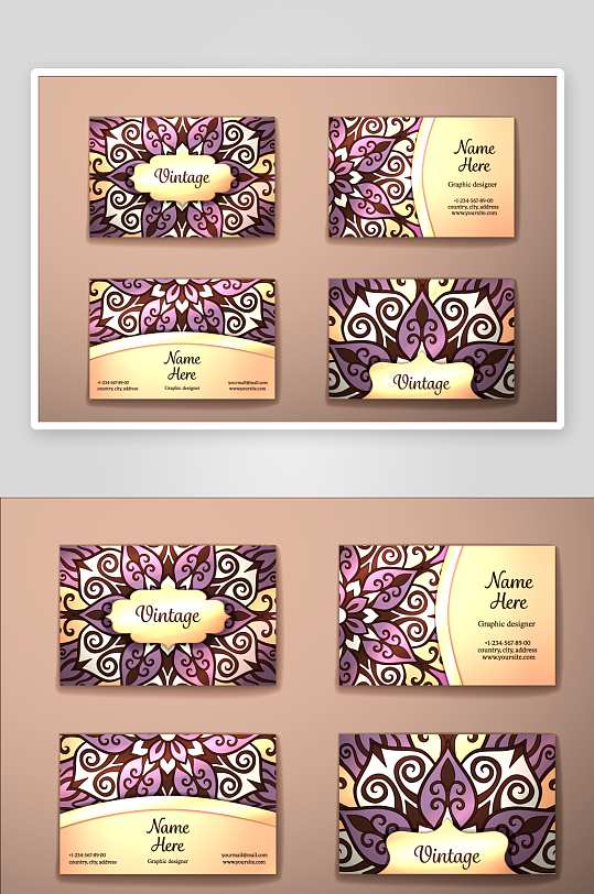 高档艺术名片设计模版-众图网