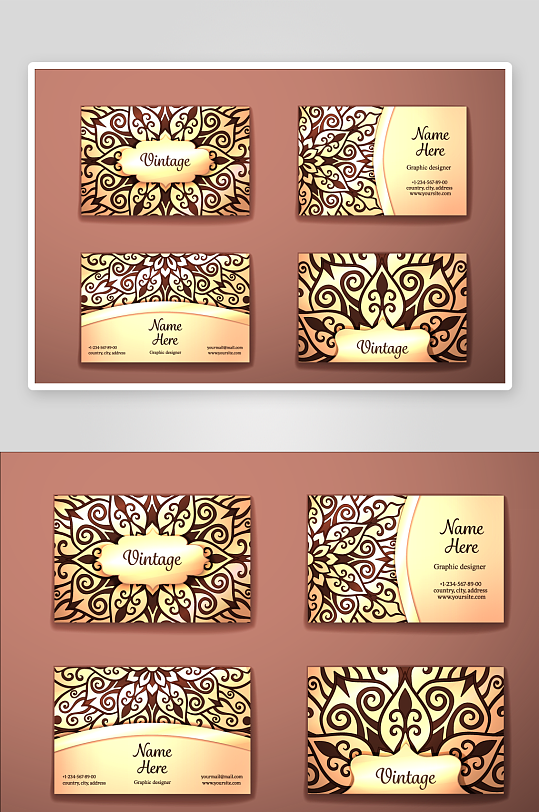 高档艺术名片设计模版-众图网