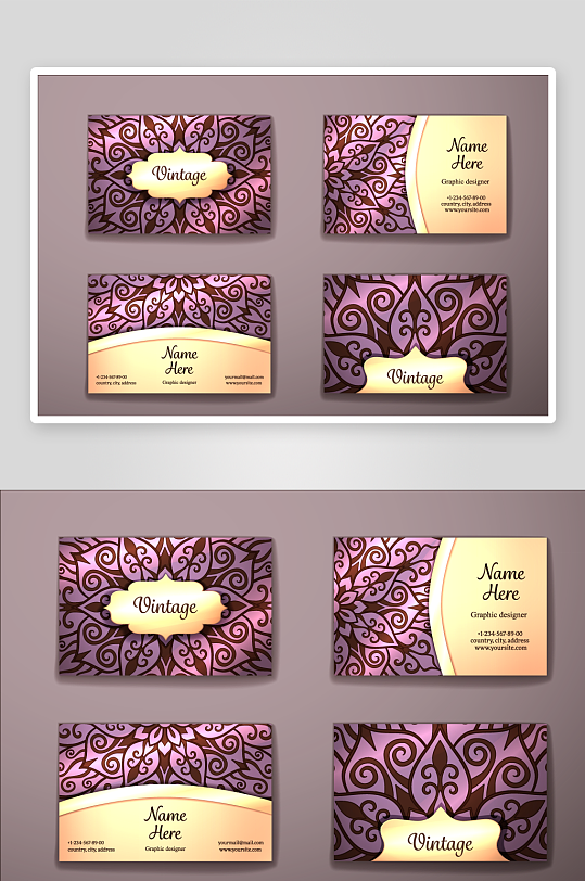 高档艺术名片设计模版-众图网