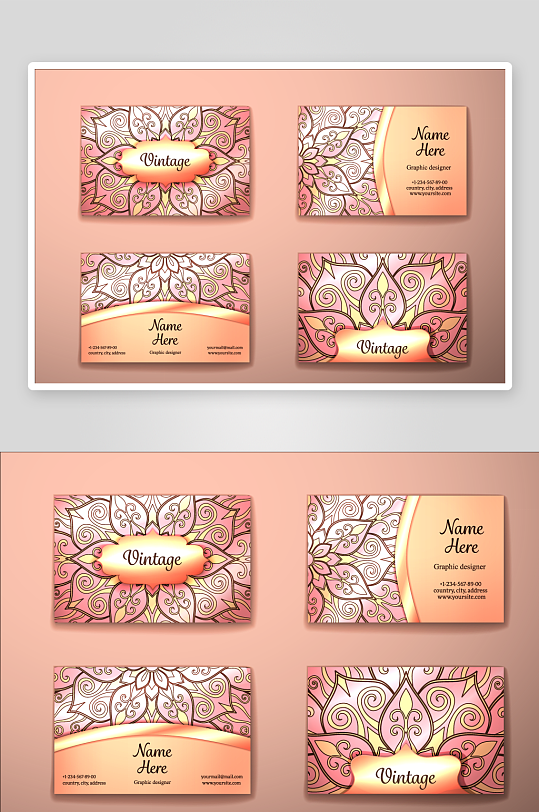 高档艺术名片设计模版-众图网