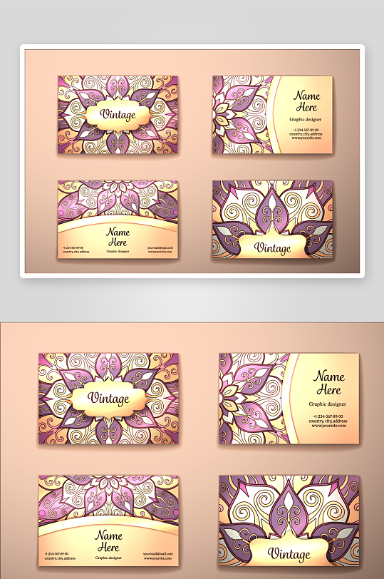 高档艺术名片设计模版-众图网