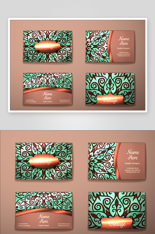 高档艺术名片设计模版-众图网