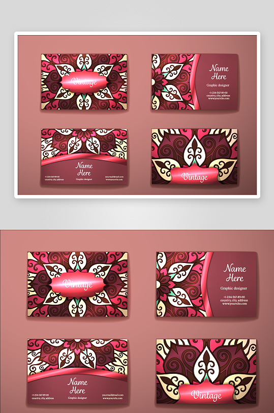 矢量高档艺术名片模版-众图网