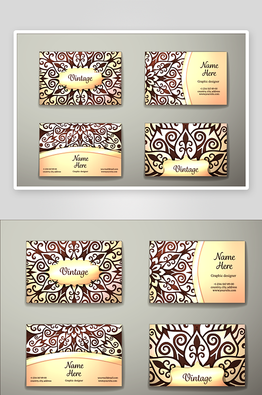 矢量高档艺术名片模版-众图网